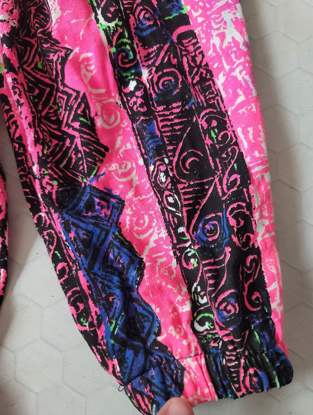 VTG 80s Cotton Pull-On Muscle Pants 4T Neon Black Baggy Surfer California - Picture 6 of 6